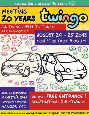Affiche rassemblement 20 ans de Twingo